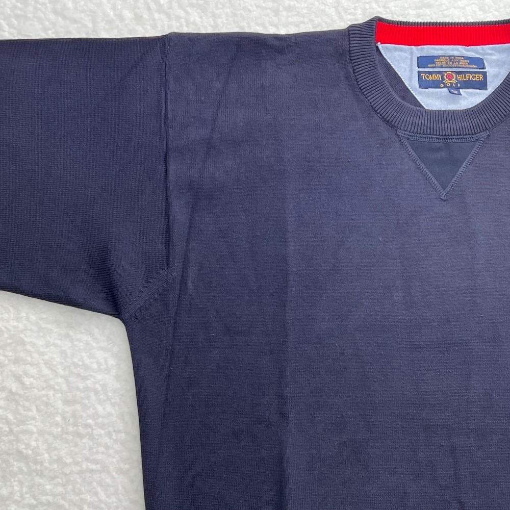 Tommy Hilfiger Golf Knit Sweater Navy "JAL"‎ Logo Men's Size M VTG NWT - Picture 7 of 16